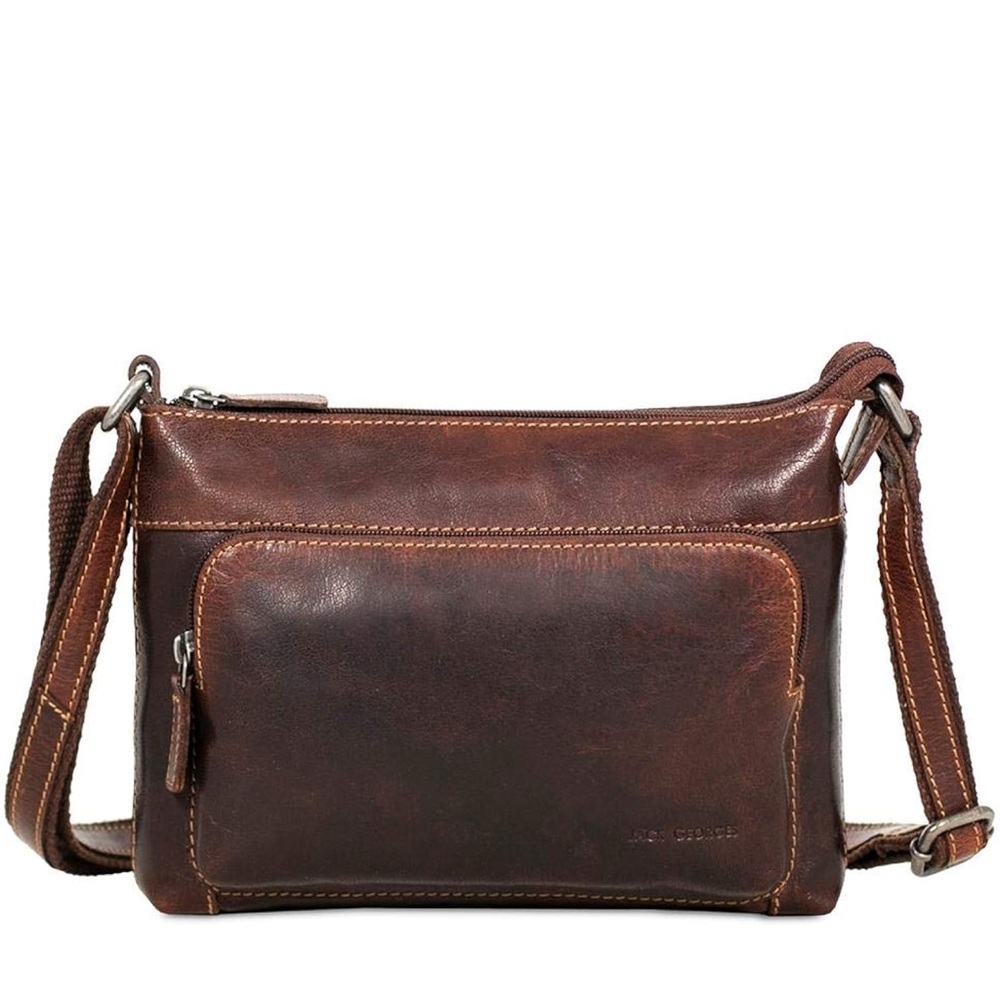 Elegant Dark Brown Leather Crossbody Bag - Picture 2 of 8